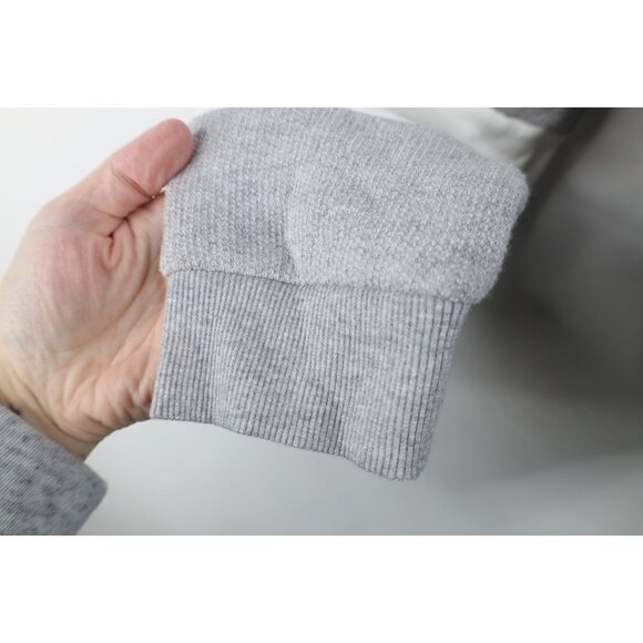 New Adidas Womens XL Spell Out Trefoil Striped Thermal Knit Half Zip Sweatshirt - Picture 9 of 16